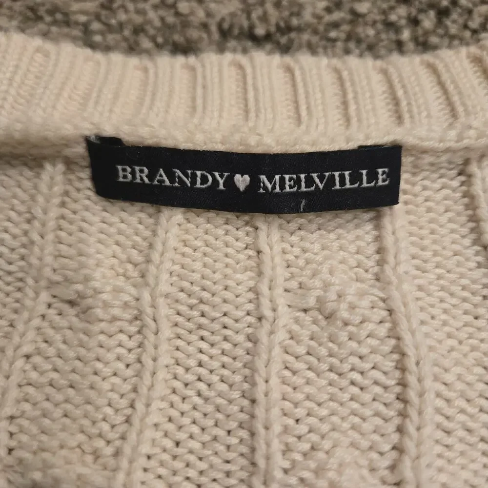 Brandy Melville Sweater Knit Womans Lt Pink One Size Casual Preppy Fits Like M - Picture 5 of 8